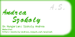 andrea szokoly business card